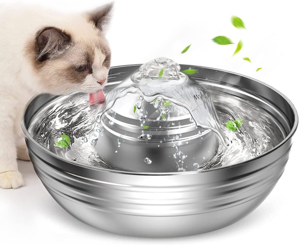 Oneisall Stainless Steel Fountain for Multiple Cats